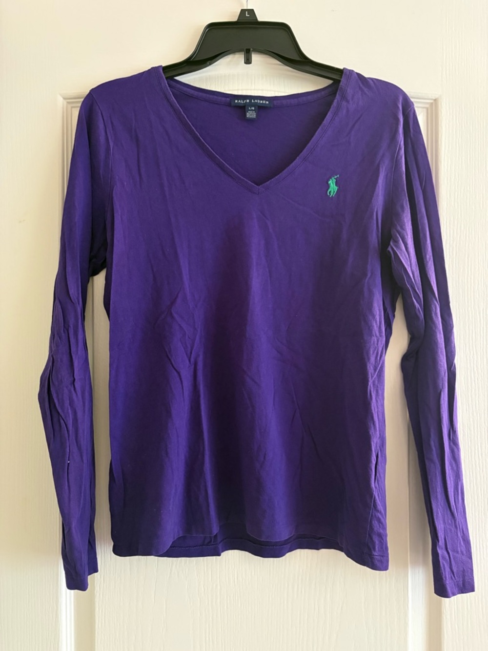 Ralph Lauren Deep Purple Crewneck Long Sleeve Top